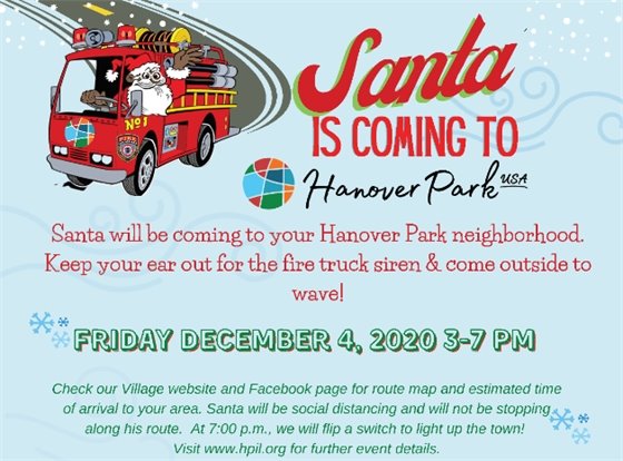 Santa Coming to Hanover Park graphic