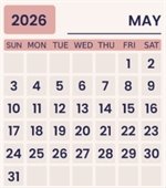 Pink calendar May 2026