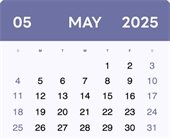 May 2025 Calendar Graphic
