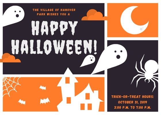 Happy Halloween and Trick or Treat hours