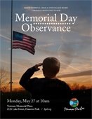 Young boy saluting the American Flag for a flyer for Hanover Park Memorial Day Observance Ceremony