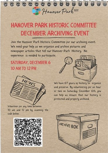 Historic Committee December Archiving Event Flyer 