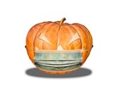 pumpkin with mask graphic