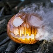 pumpkin with smoke