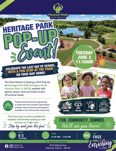 Heritage Park Pop Up Flyer
