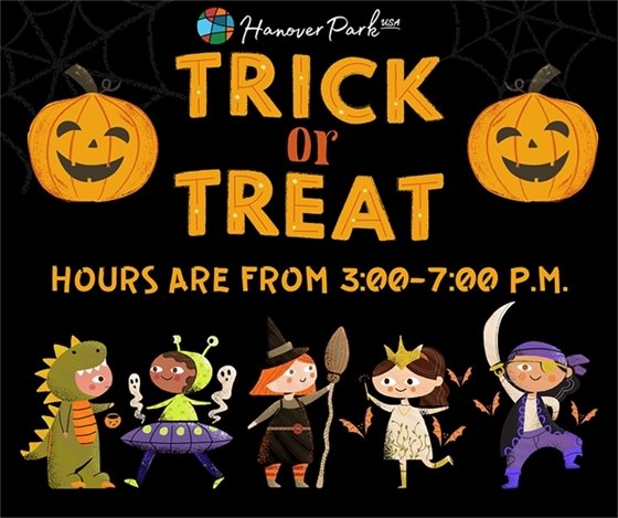 Trick or Treat Hours 3 to 7pm graphic
