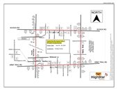 Detour route map for County Farm Grade Crossing