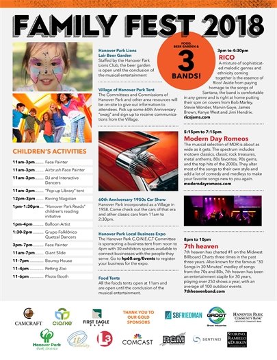 2018 Family Fest Schedule