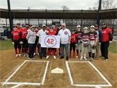 photo with little league for jackie robinson 75th anniversary