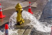 fire hydrant flushing photo