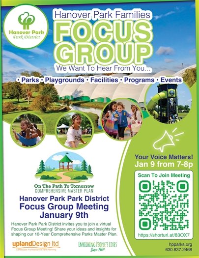 Hanover Park Park District Focus Group Meeting - January 9th 7:00 p.m. to 8:00 p.m.