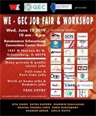 flyer for We-GEC job fair and workshop
