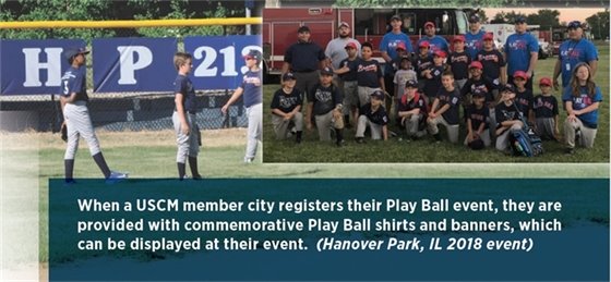 Two photos of Hanover Park Play Ball event in 2018