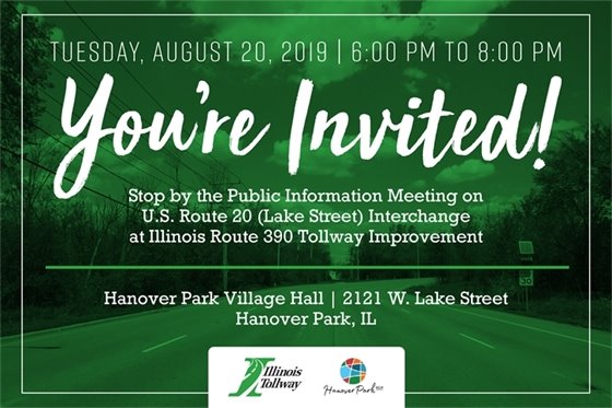 Invitation to public meeting on Rt. 20 Interchange at I390 Tollway Improvements