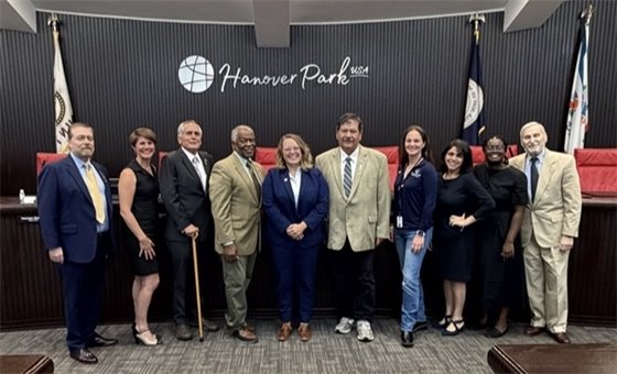 Photo of Village Board, Mayor, and Village Manager