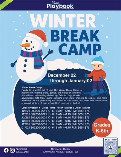 Park District Winter Break Camp