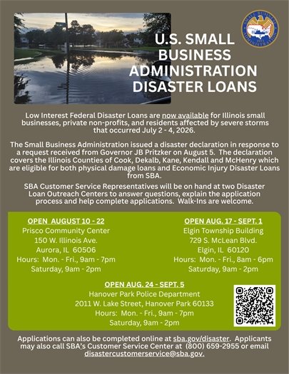 SBA Disaster Loans Now Available
