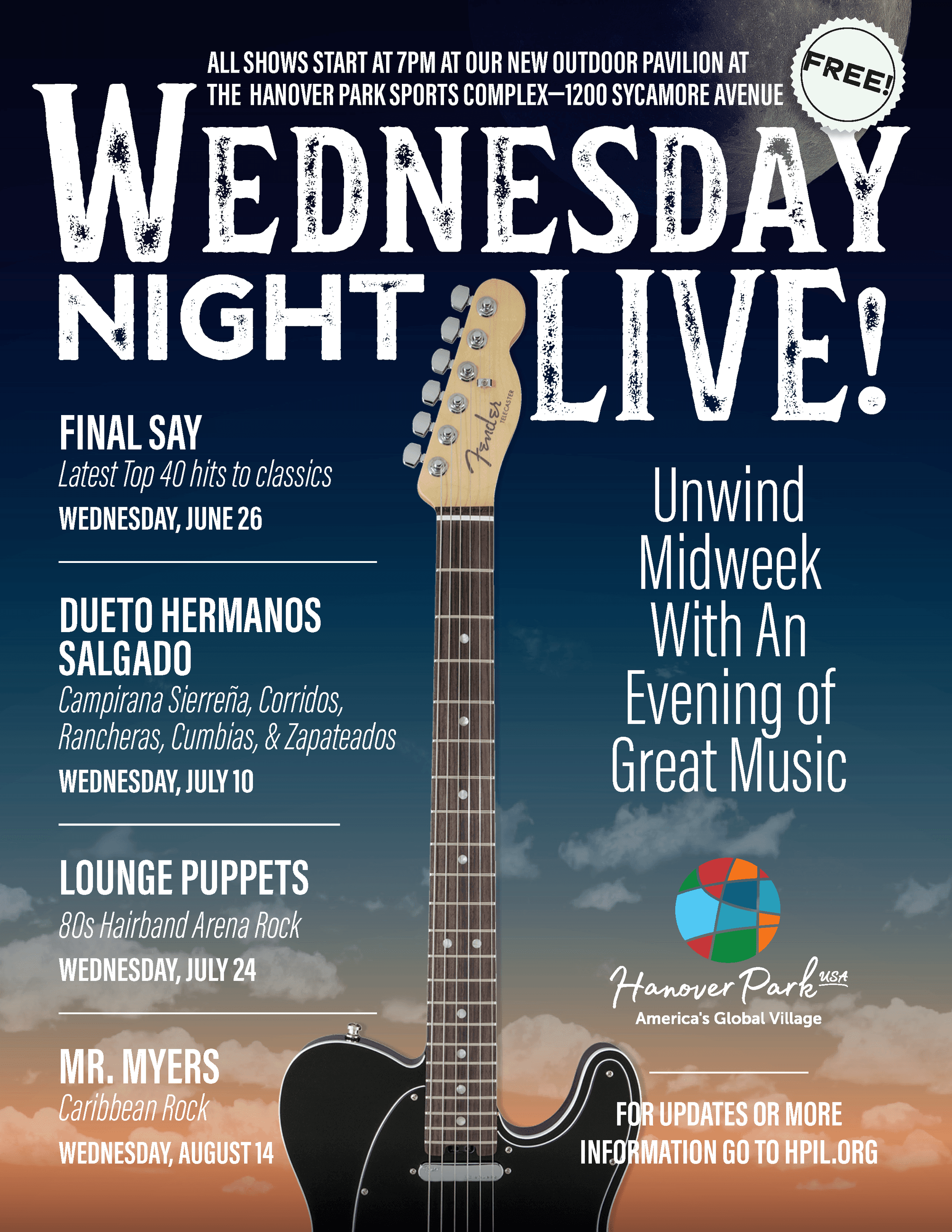 Wednesday Night Live Flyer revised with June 26 date