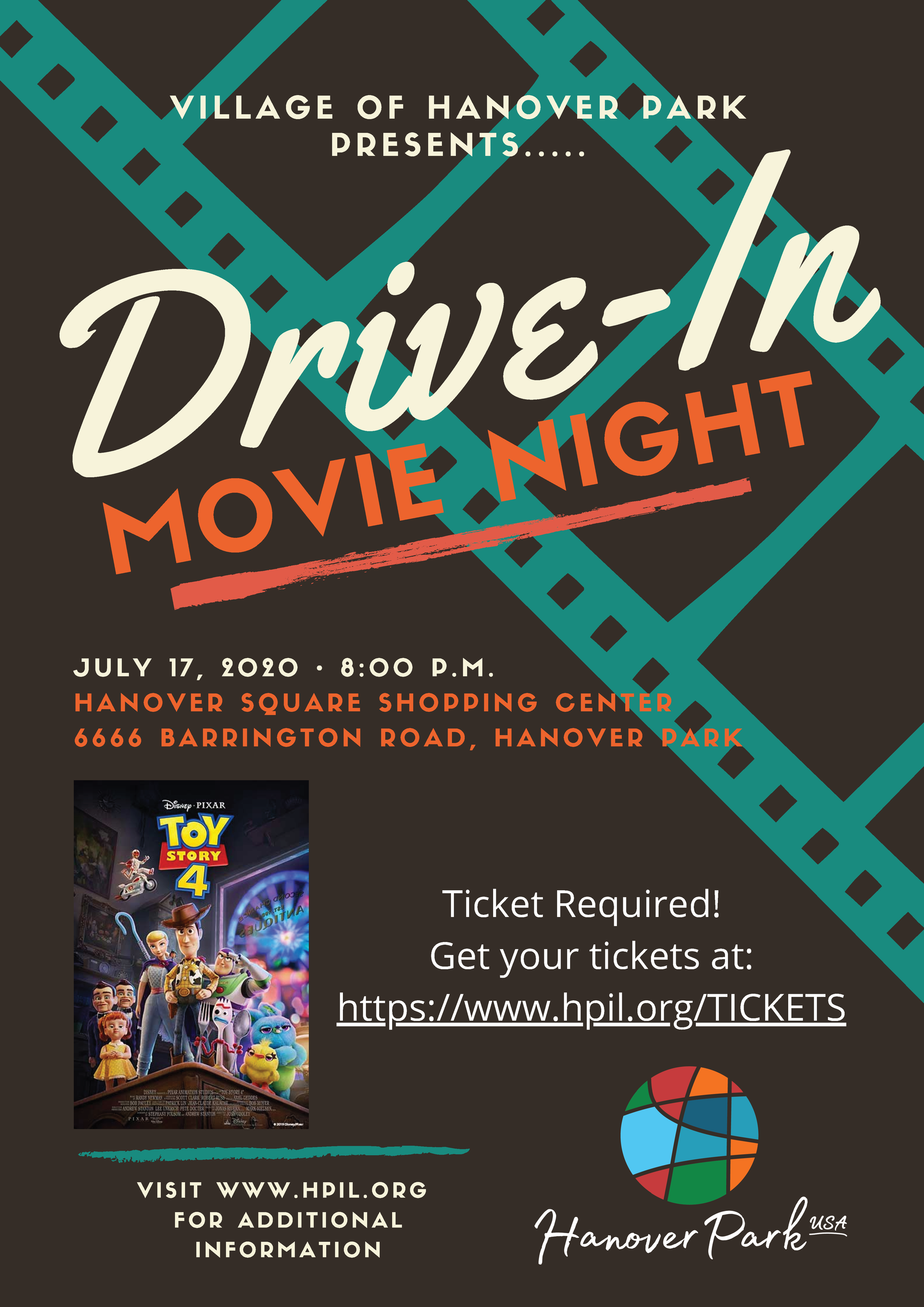 Outdoor Movie Night Fundraising Poster