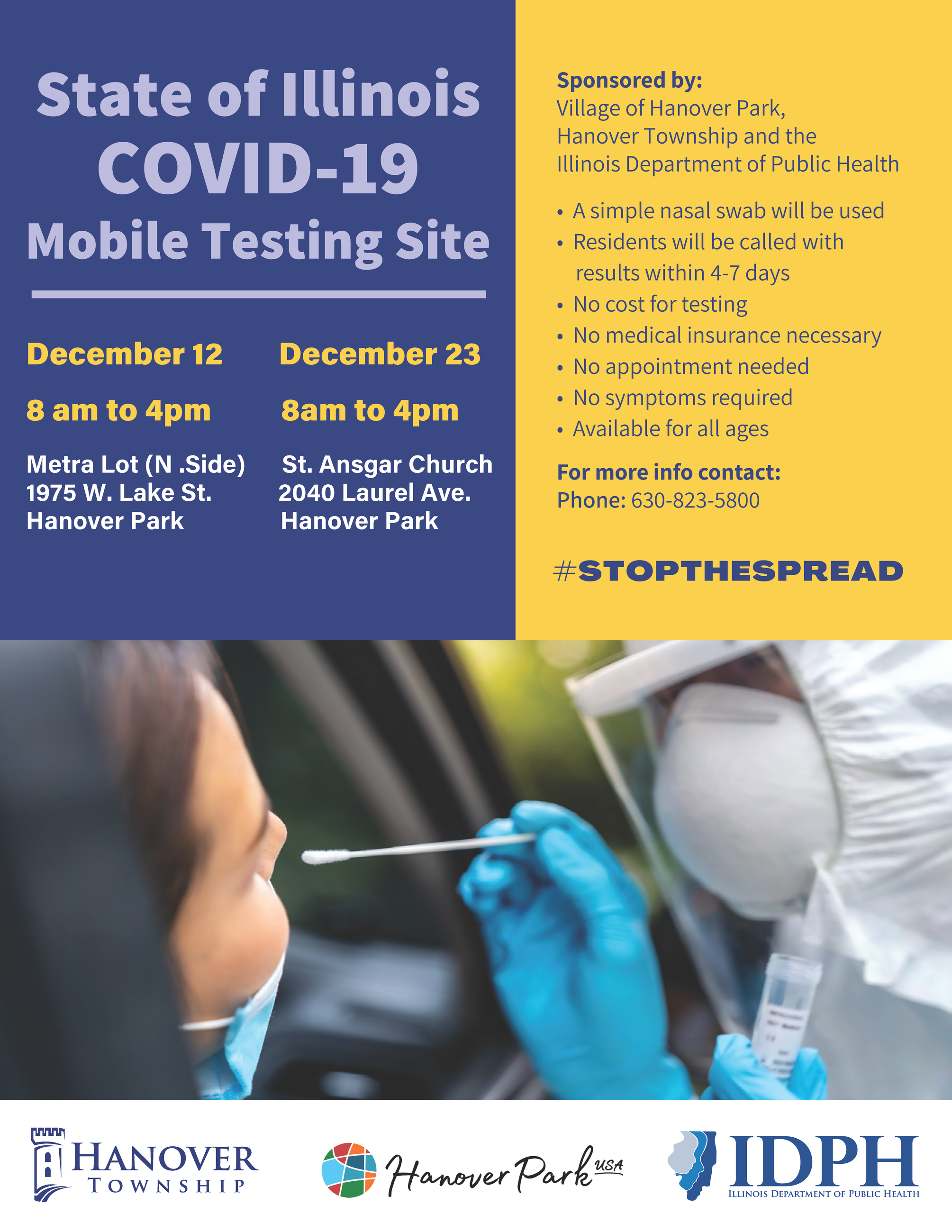 State of IL Mobile Testing Site both dates - English