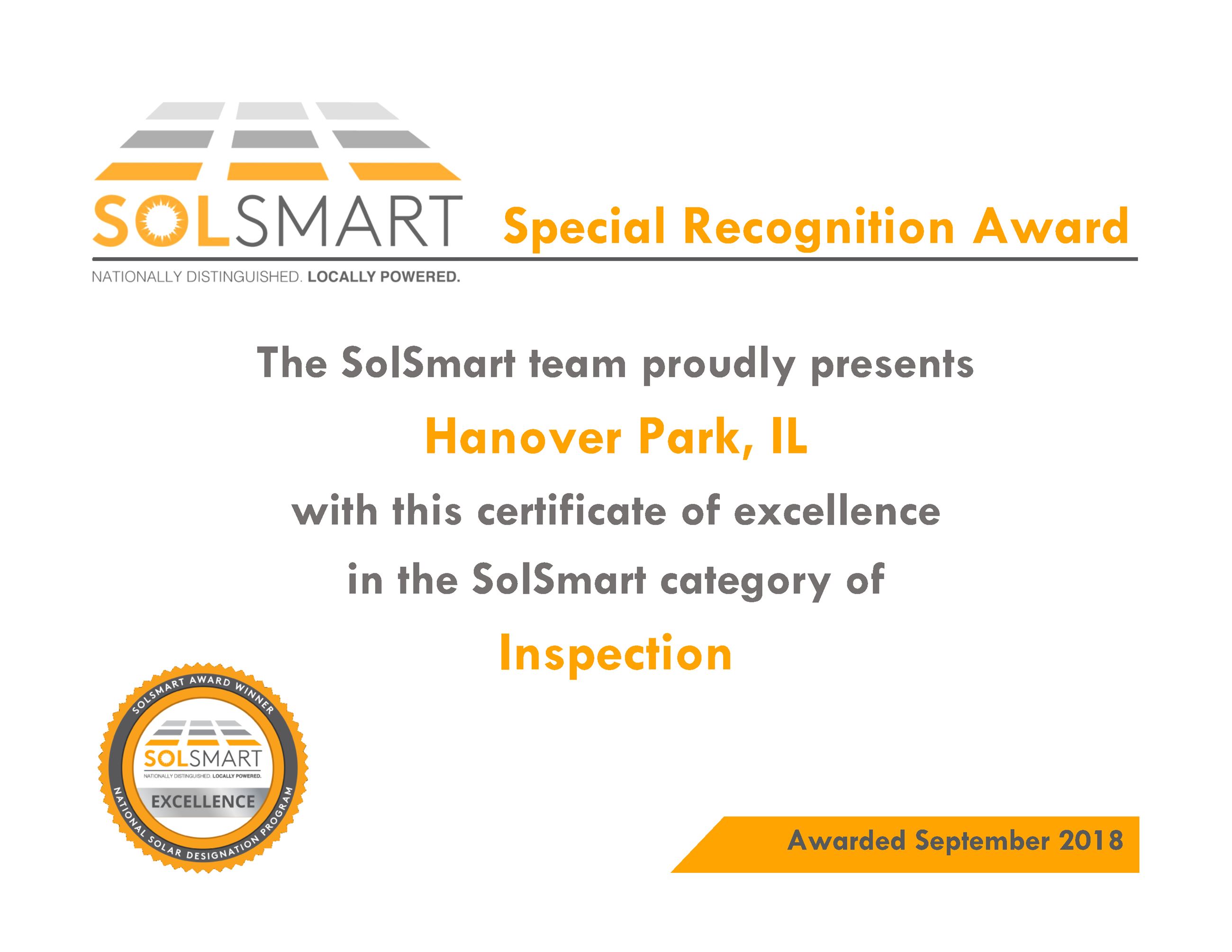 Special Recognition Award_HanoverPark